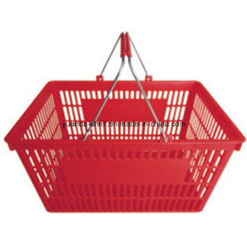 Double Metal Handle Supermarket/Shopping Basket with New PP Material